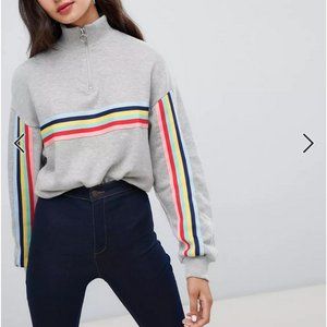 Bershka Rainbow Stripe Sweater